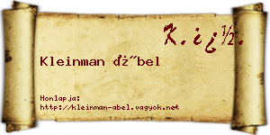 Kleinman Ábel névjegykártya